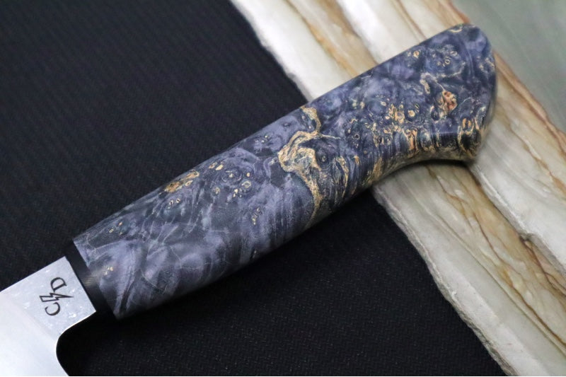 Corey Dunlap Custom Knives - 7.25" Bunka Knife - Western Styled Burlwood Handle ZC00062581