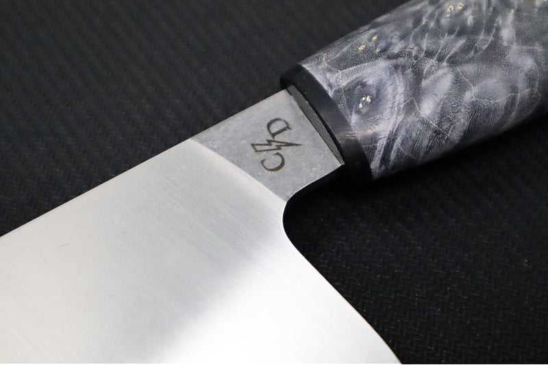 Corey Dunlap Custom Knives - 7.25" Bunka Knife - Western Styled Burlwood Handle ZC00062581