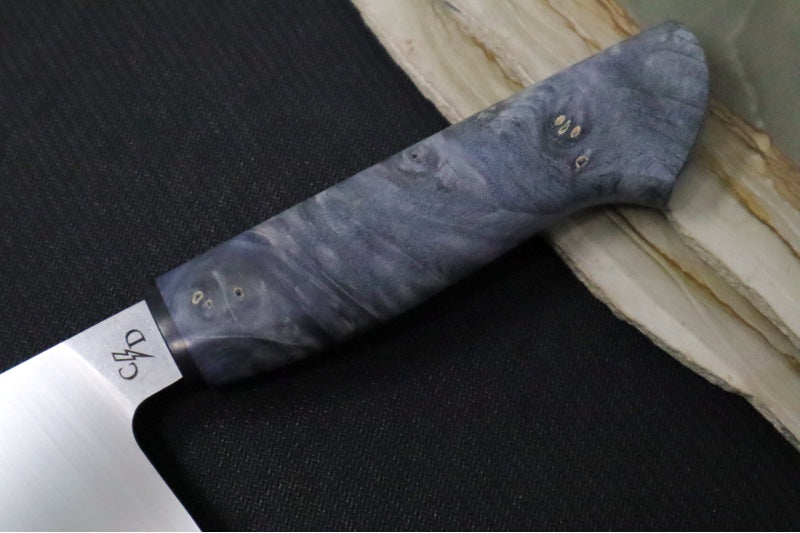 Corey Dunlap Custom Knives - 8.5" Chef's Knife - Western Chef Styled Burlwood Handle ZC00062574