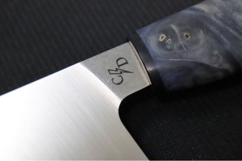 Corey Dunlap Custom Knives - 8.5" Chef's Knife - Western Chef Styled Burlwood Handle ZC00062574