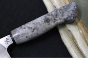 Corey Dunlap Custom Knives - 6" Petty Knife - Western Styled Burlwood Handle ZC00062585 - Northwest Knives