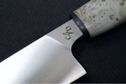 Corey Dunlap Custom Knives - 6" Petty Knife - Western Styled Burlwood Handle ZC00062585 - Northwest Knives