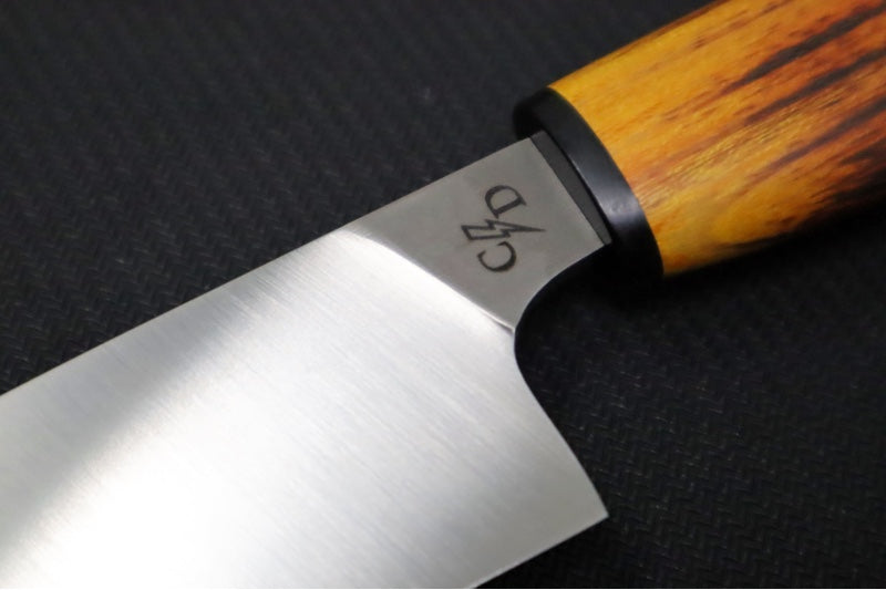Corey Dunlap Custom Knives - 6" Petty Knife - Western Styled Charred Osage Handle ZC00062586 - Northwest Knives