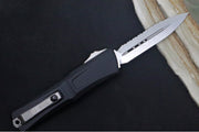 Microtech Combat Troodon OTF Gen III - Stonewash Finish / Dagger Blade with Full Serrate / Black Handle - 1142-12 - Northwest Knives