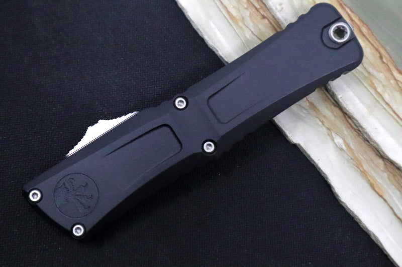 Microtech Combat Troodon OTF Gen III - Stonewash Finish / Dagger Blade with Full Serrate / Black Handle - 1142-12 - Northwest Knives