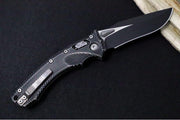 Microtech Amphibian Folder RAM-Lok - Drop Point / Distressed Fluted Black Aluminum Handle 137RL-1FLDBK - Northwest Knives