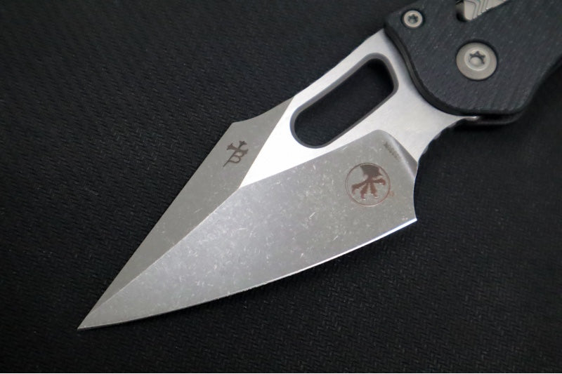 Microtech Stitch RAM-Lock Manual - Wharncliffe Blade / Apocalyptic Finish / Black Fluted G-10 Handle 169RL-10APFLGTBK - Northwest Knives