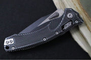 Microtech Amphibian Folder RAM-Lok - Drop Point / Distressed Fluted Black Aluminum Handle 137RL-1FLDBK - Northwest Knives