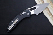 Microtech Stitch RAM-Lock Manual - Wharncliffe Blade / Apocalyptic Finish / Black Fluted G-10 Handle 169RL-10APFLGTBK - Northwest Knives