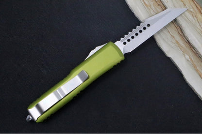 Microtech UTX-85 OTF Signature Series - Warhound Blade / Stonewash Finish / OD Green Body - 719W-10ODS