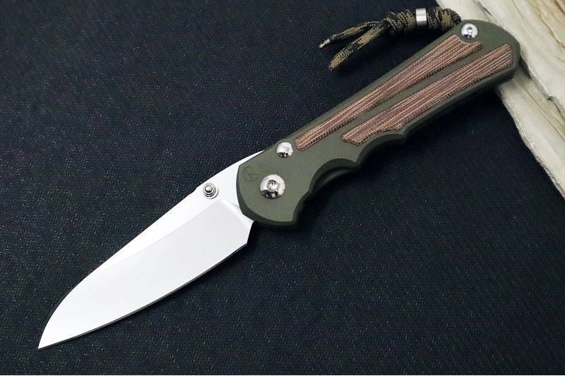 Chris Reeve Knives Large Inkosi NWK Exclusive - Insingo Blade / CPM-Magancut Steel / OD Green Cerakote Handle & Natural Micarta Inlay / Camo Lanyard with Bead LIN-1614