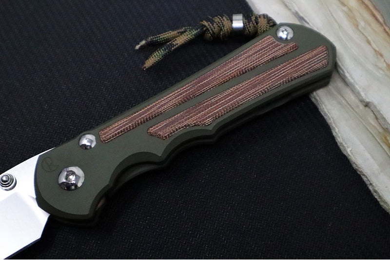 Chris Reeve Knives Large Inkosi NWK Exclusive - Insingo Blade / CPM-Magancut Steel / OD Green Cerakote Handle & Natural Micarta Inlay / Camo Lanyard with Bead LIN-1614 - Northwest Knives