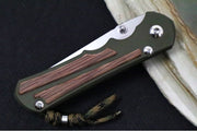 Chris Reeve Knives Large Inkosi NWK Exclusive - Insingo Blade / CPM-Magancut Steel / OD Green Cerakote Handle & Natural Micarta Inlay / Camo Lanyard with Bead LIN-1614 - Northwest Knives