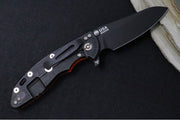 Rick Hinderer Knives XM-18 - Tri Way Pivot- 3.5" Sheepsfoot Blade / Battle Black Finish / Orange G-10 Handle / Battle Black Finished Frame / CPM-S45VN Steel - Northwest Knives