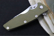Rick Hinderer Knives Eklipse 3.5" - Hollow Ground Slicer Blade / CPM-S45VN Steel / OD Green G-10 & Titanium Handle ZC00062597 - Northwest Knives