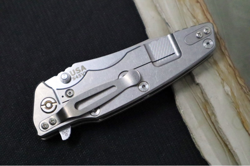 Rick Hinderer Knives Eklipse 3.5" - Hollow Ground Slicer Blade / CPM-S45VN Steel / Orange G-10 & Titanium Handle ZC00062599 - Northwest Knives