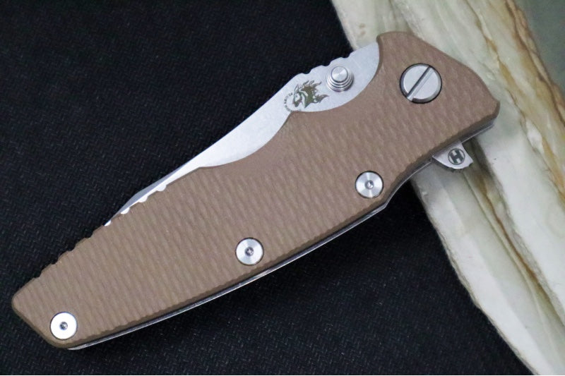 Rick Hinderer Knives Eklipse 3.5" - Hollow Ground Slicer Blade / CPM-S45VN Steel / FDE G-10 & Titanium Handle ZC00062600