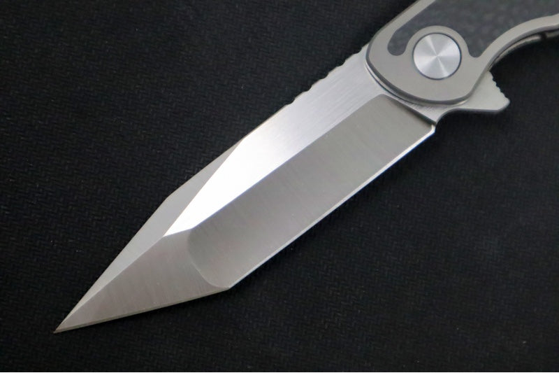 Jim Skelton Knives Scaphoid - Carbon Fiber & Titanium Handle / Satin Flats / Tanto Blade / CPM-S90V Steel