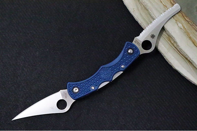 Spyderco Dyad Jr Slipjoint SPRINT RUN - Blue FRN Handle Handle / CPM-SPY27 Steel / Sheepsfoot & Clip Point Blade C39P&SCBL