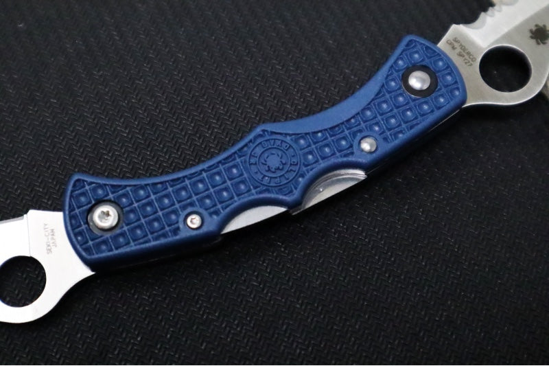 Spyderco Dyad Jr Slipjoint SPRINT RUN - Blue FRN Handle Handle / CPM-SPY27 Steel / Sheepsfoot & Clip Point Blade C39P&SCBL - Northwest Knives