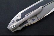 Jim Skelton Knives Scaphoid - Carbon Fiber & Titanium Handle / Satin Flats / Tanto Blade / CPM-S90V Steel - Northwest Knives