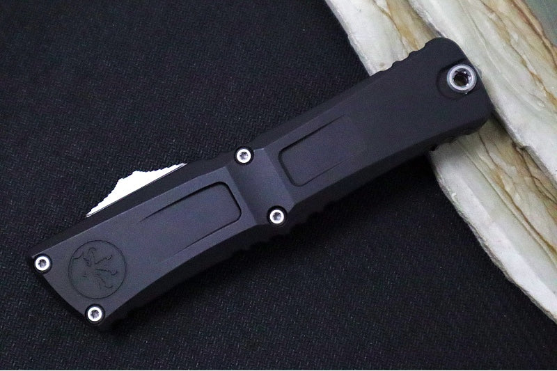 Microtech Combat Troodon OTF Gen III - Stonewashed Finish / Bowie Blade / Black Anodized Aluminum Handle - 1146-10