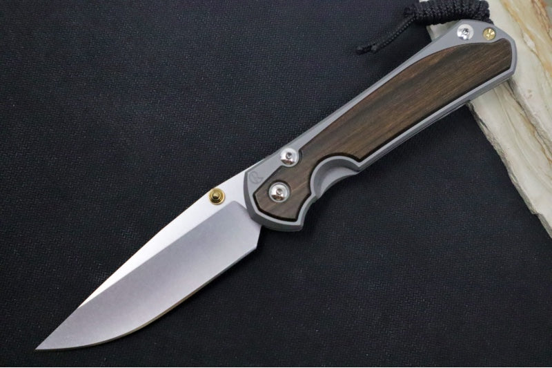 Chris Reeve Large Sebenza 31 - Drop Point Blade /  Macassar Ebony Inlay / CPM-Magnacut (A2)