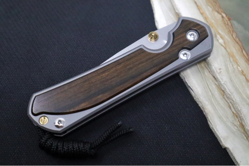 Chris Reeve Large Sebenza 31 - Drop Point Blade /  Macassar Ebony Inlay / CPM-Magnacut (A2)