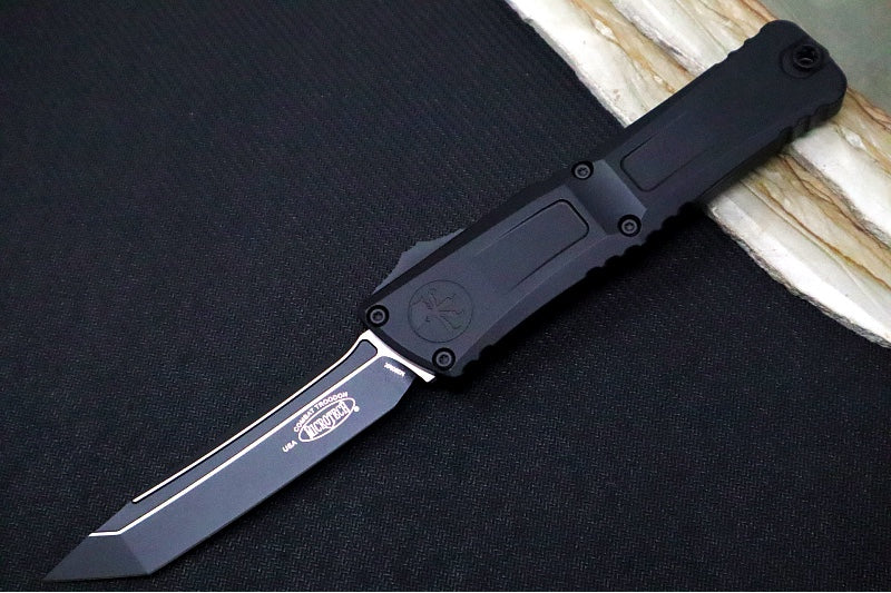 Microtech Combat Troodon OTF Gen III Tactical - Black Finish / Tanto Blade / Black Anodized Aluminum Handle & Black Hardware - 1144-1T