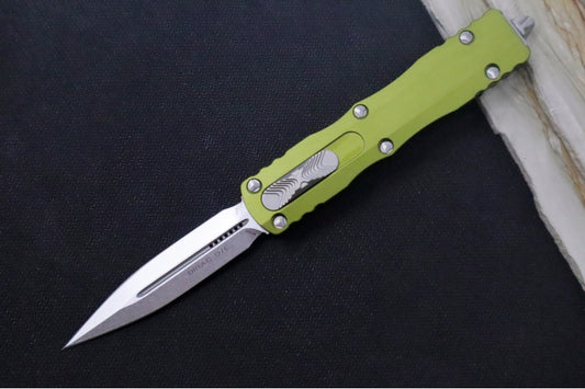 Microtech Dirac OTF - Dagger Blade / Stonewashed Finish / OD Green Anodized Aluminum Handle 225-10OD