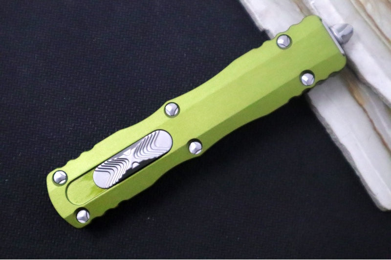 Microtech Dirac OTF - Dagger Blade / Stonewashed Finish / OD Green Anodized Aluminum Handle 225-10OD