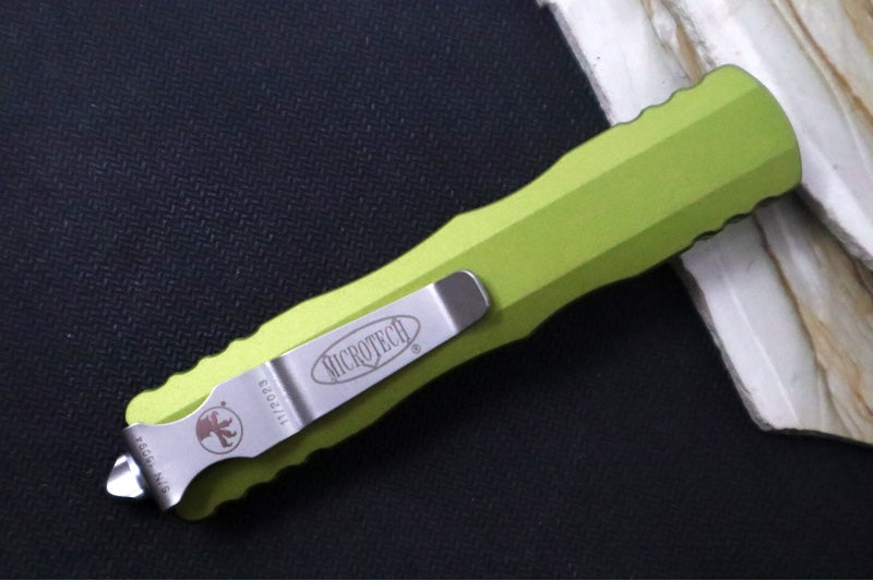 Microtech Dirac OTF - Dagger Blade / Stonewashed Finish / OD Green Anodized Aluminum Handle 225-10OD