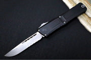 Microtech Combat Troodon OTF Gen III - Apocalyptic Finish / Partial Serrated Drop Point Blade / Black Anodized Aluminum Handle - 1143-11AP - Northwest Knives