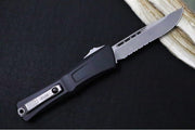 Microtech Combat Troodon OTF Gen III - Apocalyptic Finish / Partial Serrated Drop Point Blade / Black Anodized Aluminum Handle - 1143-11AP - Northwest Knives