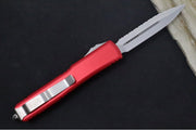Microtech Ultratech OTF - Dagger Blade with Full Serrate / Stonewash Finish / Red Aluminum Handle 122-12RD - Northwest Knives
