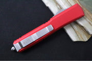 Microtech Ultratech OTF - Dagger Blade with Full Serrate / Stonewash Finish / Red Aluminum Handle 122-12RD - Northwest Knives