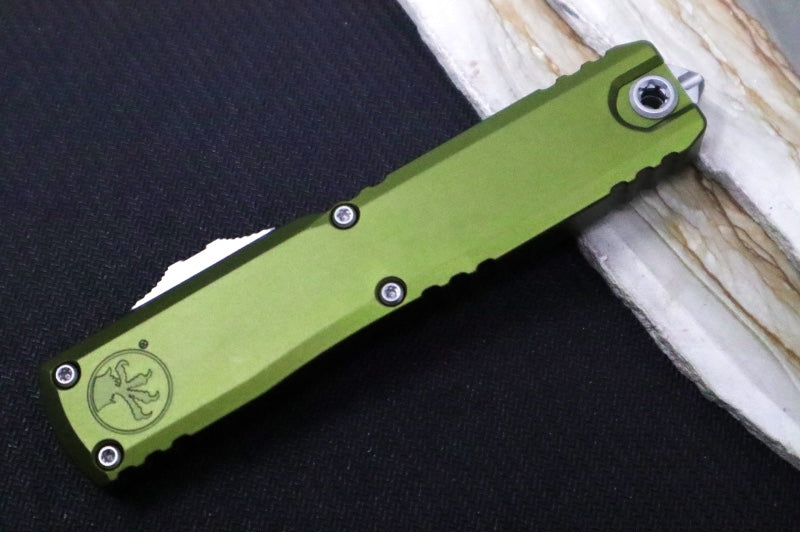 Microtech Ultratech Gen IV OTF - Stonewash Finish / Tanto Blade / OD Green Anodized Aluminum Handle 11234-10OD