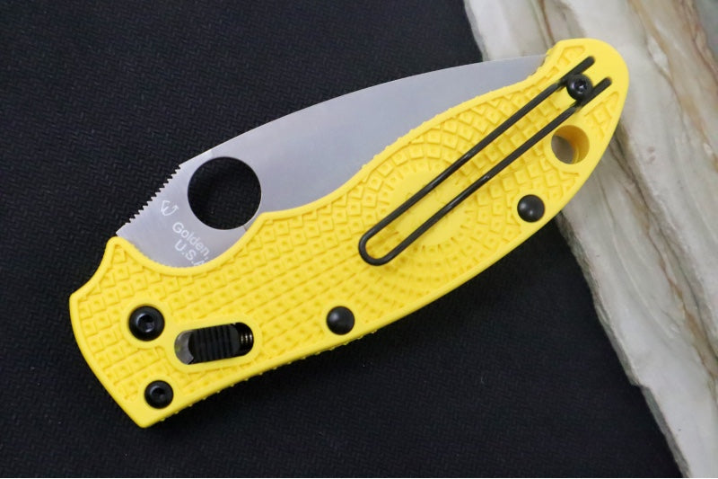Spyderco Manix 2 Salt - Yellow FRN Handle / Satin Finish / CPM-Magnacut Steel - C101PYL2
