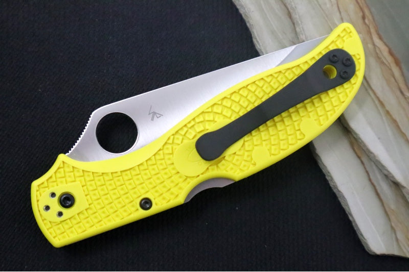 Spyderco Stretch 2 XL Lightweight Salt - Yellow FRN Handle / Satin Blade with Full Serrates / H-2 Steel - C258SYL
