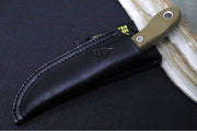 Tops Scandi Trekker - 1095 Steel / Green Canvas Micarta Handle / Black Leather Sheath STREK-3.5 - Northwest Knives
