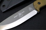 Tops Brakimo Fixed Blade - 1095 Steel / Green Canvas Micarta Handle / Black Kydex Sheath BRAK-02 - Northwest Knives