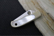 Spyderco Bug Micro Slipjoint - Bronzed Nickel Handle with Abalone Inlay / Leaf Shaped Blade / Sandvik 12C27 Steel / Satin Finish C133AP - Northwest Knives