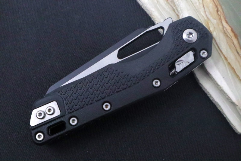 Microtech MSI Manual Folder - Two-Toned Black Finished Blade / Black Polymer w/ Trim-Grip Handle 210T-1PMBK