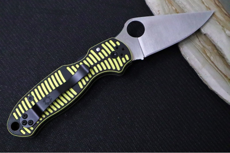 Spyderco Paramilitary 3 Salt - Yellow & Black G-10 / CPM-Magnacut Steel / Satin Finish - C223BBKYLMCP - Northwest Knives