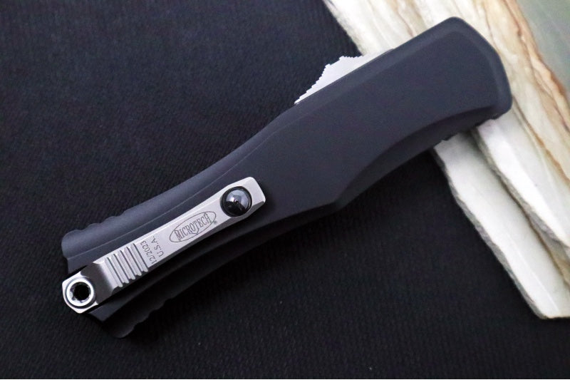 Microtech Hera II OTF - Double Edge / Stonewash Blade / Black Aluminum Handle 1702-10 - Northwest Knives