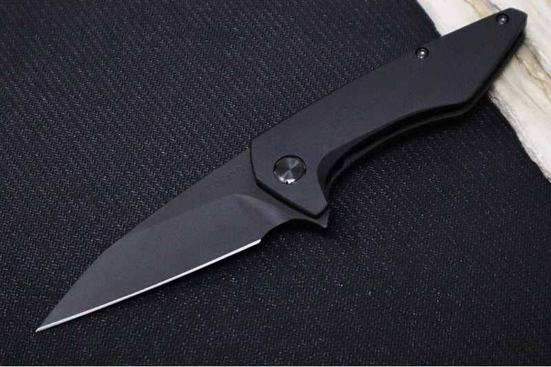 Koenig Mini Goblin - Black Matte DLC Handle - Black Matte DLC Finished Blade - Black Anodized Spacer & Hardware MG18188888 - Northwest Knives