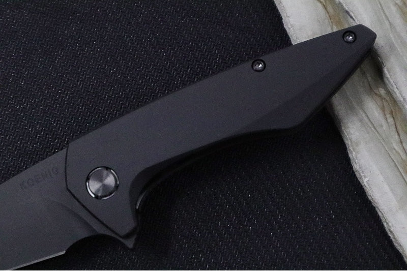Koenig Mini Goblin - Black Matte DLC Handle - Black Matte DLC Finished Blade - Black Anodized Spacer & Hardware MG18188888 - Northwest Knives