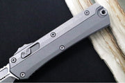 Microtech Glykon OTF - Bayonet Blade / Apocalyptic Finish / Nickel Boron Internals / Natural Aluminum & Titanium Handle Scales 184-10APNC - Northwest Knives
