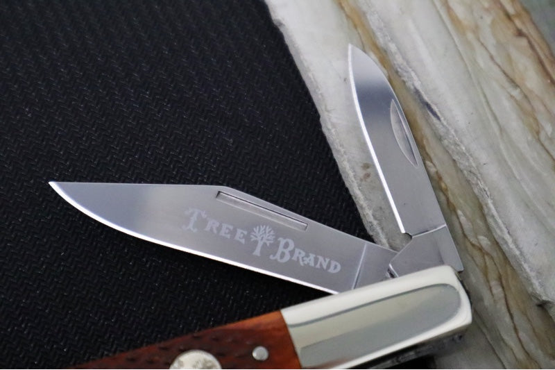 Boker Treebrand 2BLD Barlow - Barlow Brown Checkered Bone Handle / D2 Steel / Satin Finish 110892