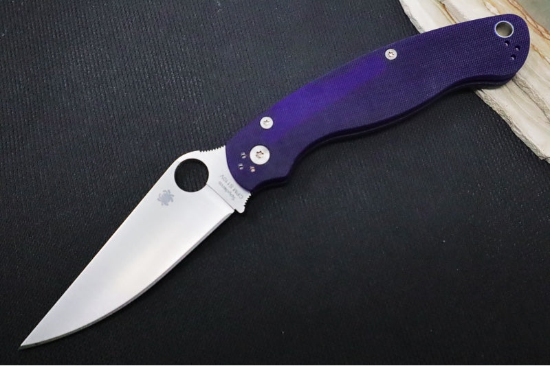 Spyderco Military 2 - CPM-S110V Steel / Satin Blade / Purple G-10 Handle C36GPDBL2